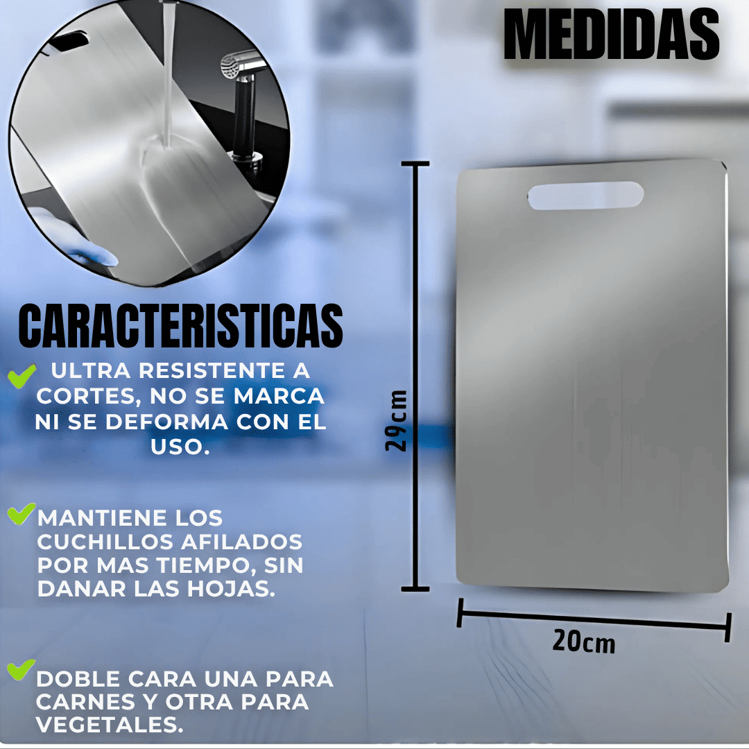 Tabla para picar en Acero 29 x 20 cm