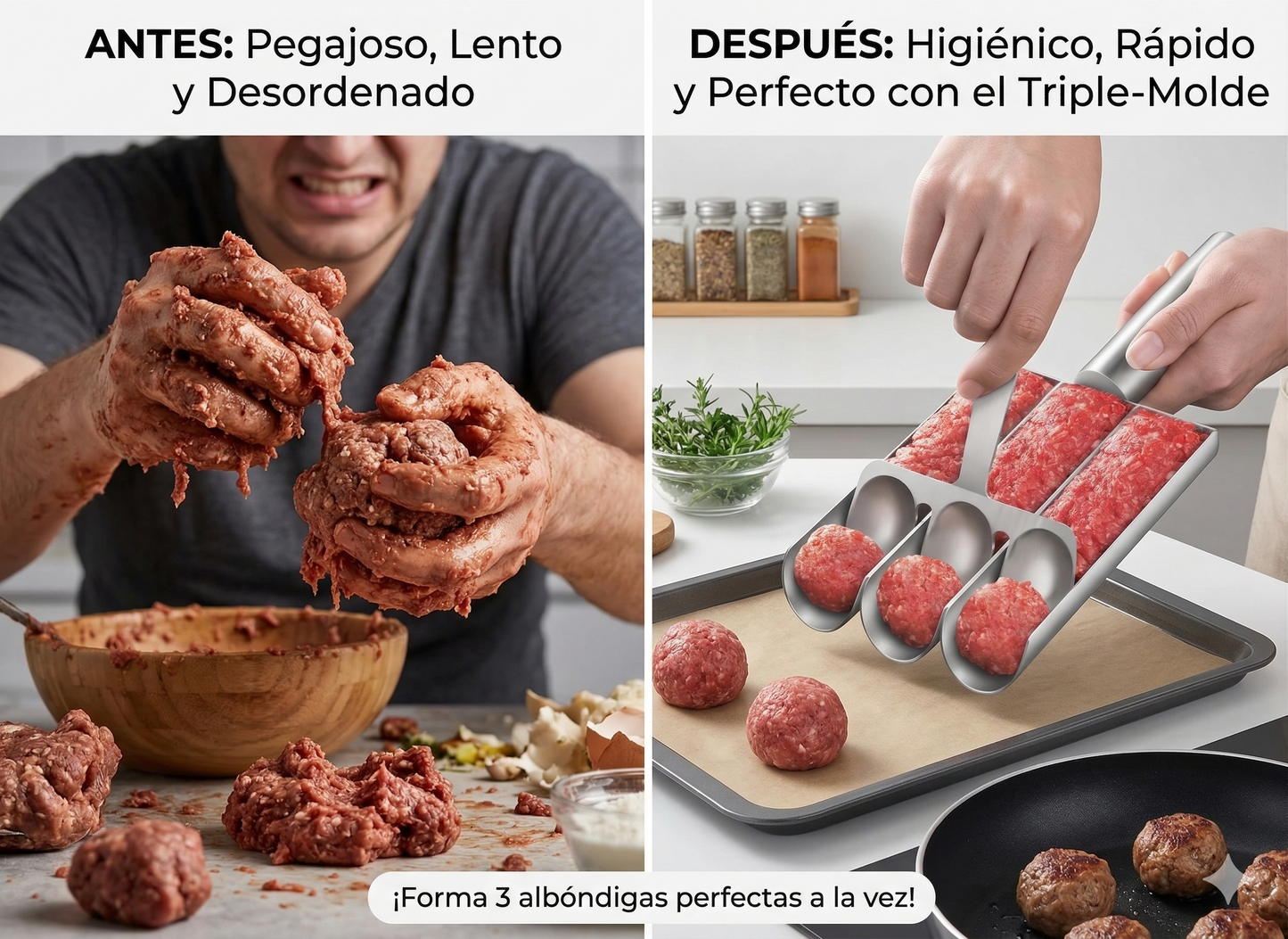 CUCHARA PARA ALBONDIGAS EN ACERO INOXIDABLE