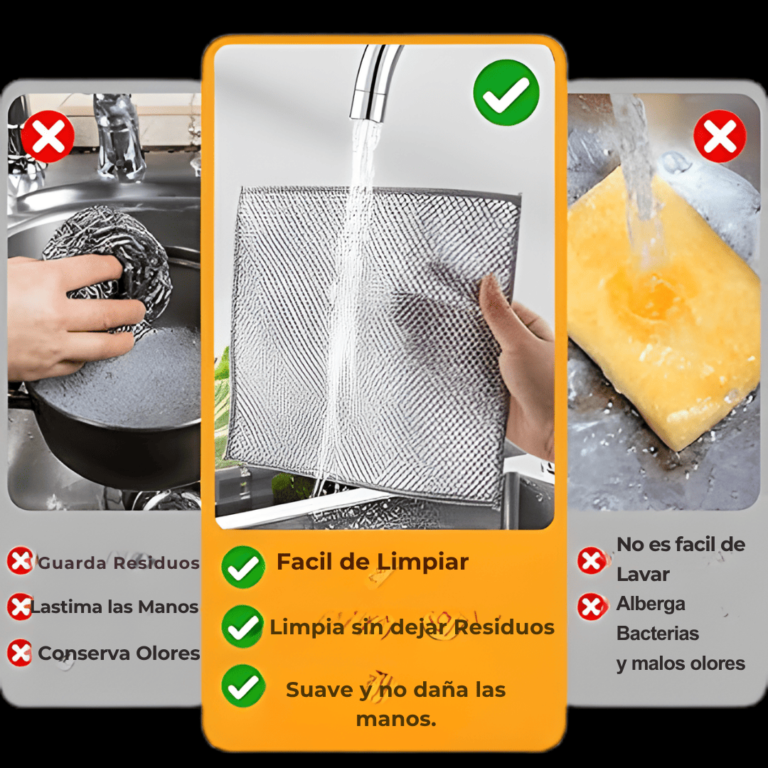 Set X5 Paños De Alambre Limpieza Cocina