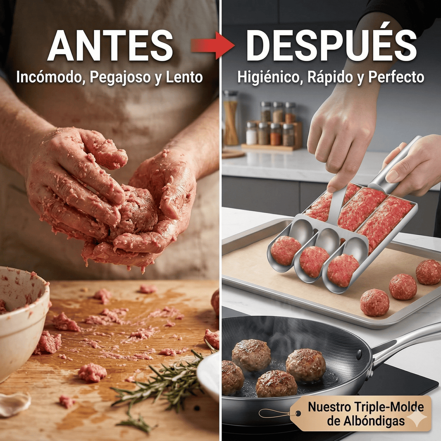 CUCHARA PARA ALBONDIGAS EN ACERO INOXIDABLE