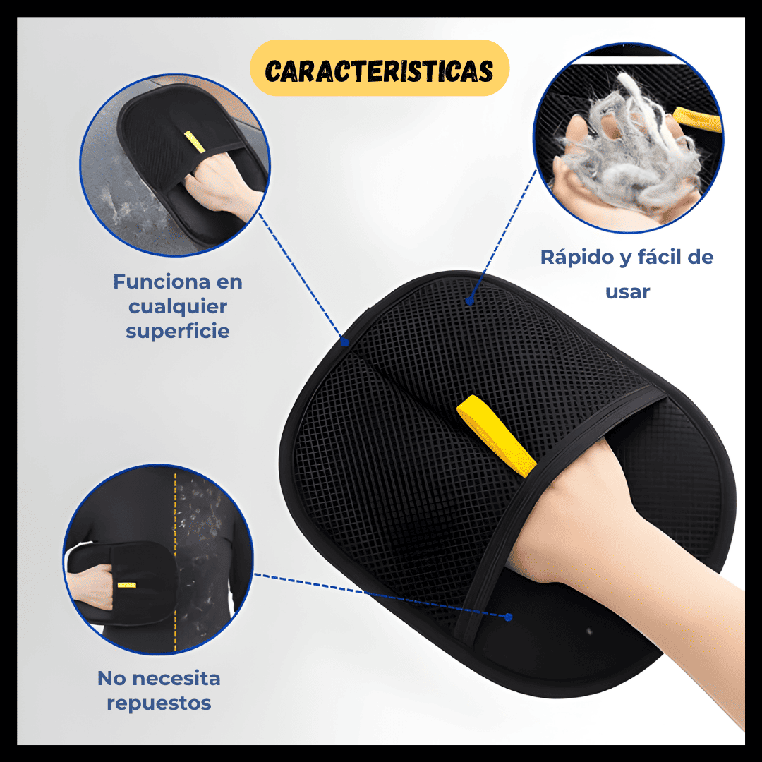 Guante Cepillo Quita Pelos o Motas