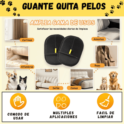 Guante Cepillo Quita Pelos o Motas