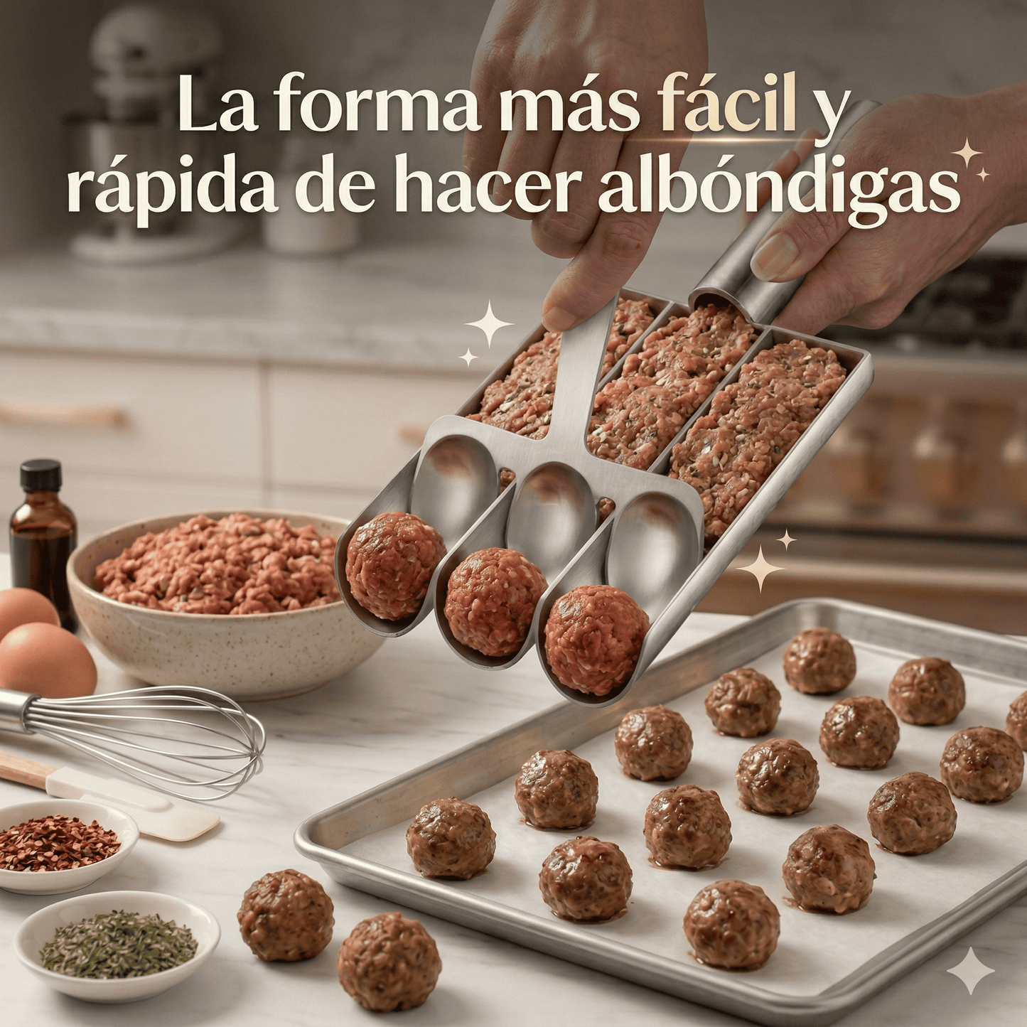 CUCHARA PARA ALBONDIGAS EN ACERO INOXIDABLE